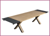Table pieds X bois / métal avec 2 allonges L.1.60mXH.0.76mXP.1.00m Allonge(s) : Avec 2 allonges